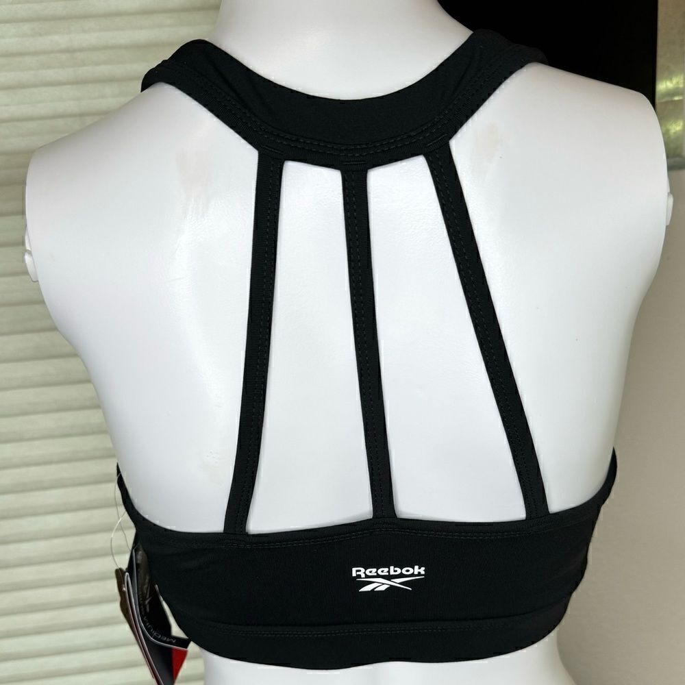 Reebok Black Medium Support Moisture Management Sports Bra Small